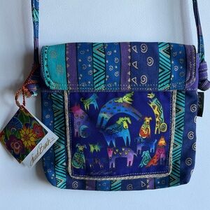 Laurel Burch Blue and Purple Crossbody Bag